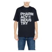 Pharmacy Industry Svart Print Rund Hals T-shirt Män Black, Herr