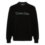 Calvin Klein Präglad Logosweatshirt Black, Herr