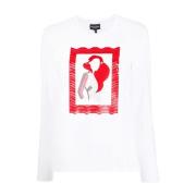 Emporio Armani Grafiskt Tryck Dam T-Shirt White, Dam