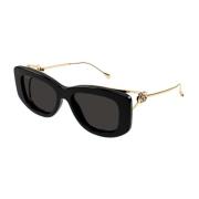 Gucci Fyrkantig Acetatram Dam Solglasögon Black, Dam