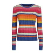 Ralph Lauren Randig Bomullssweatshirt Rund Hals Multicolor, Dam