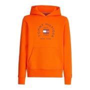 Tommy Hilfiger Herr Tryckt Hoodie Flex Bomull Orange, Herr