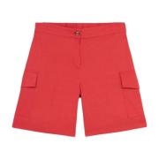 Oltre Linne Cargo Shorts Red, Dam