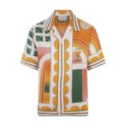 Casablanca Silk Summer Court Skjorta med Tryck Multicolor, Dam