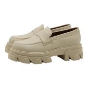 Alohas Cream Leather Loafers Trailblazer Style Beige, Dam