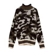 Liu Jo Camouflage Jacquard Sweater Multicolor, Dam