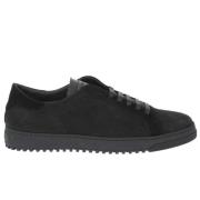 Off White Suede Lace-Up Sneakers Black, Dam