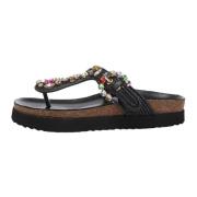 Emanuelle Vee Rhinestone Gummisula Dam Sandaler Black, Dam