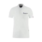 Aquascutum Bomullspolo med logoknappar White, Herr