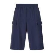 Alexander McQueen Blå Cargo Bermuda Shorts Blue, Herr