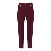 Elisabetta Franchi Ankelbyxor med guldknappar Red, Dam