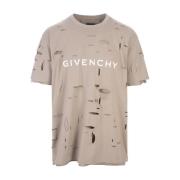 Givenchy Taupe Bomull Crew Neck T-shirt Brown, Herr