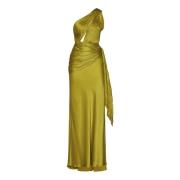 Maria Lucia Hohan Grön Sidens One-Shoulder Maxi Klänning Green, Dam