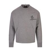 Moncler Reflekterande Grå Crewneck Sweatshirt Gray, Herr