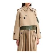 Sacai Lager Trench-Style Blouson Beige, Dam