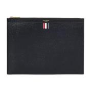 Thom Browne Svart Läder Dokumenthållare Clutch Black, Herr