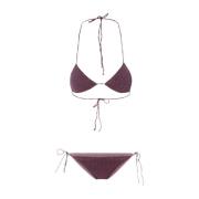 Oseree Lila Lurex Bikini med Sidoknytning Purple, Dam