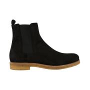 National Standard Handgjorda Svarta Mocka Chelsea Boots Black, Herr