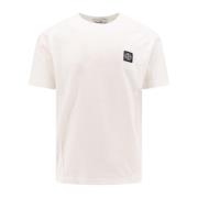 Stone Island Vit Crew-neck T-shirt med Logo Patch White, Herr