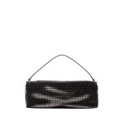 Alexander Wang Svart Mesh Shopper Väska med Kristaller Black, Dam