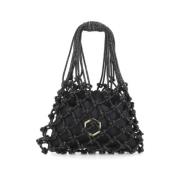 Hibourama Svart handväska med kristaldetalj Black, Dam
