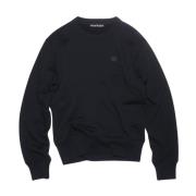 Acne Studios Svart Bomull Crewneck Sweatshirt Black, Dam