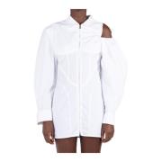 Jacquemus Asymmetrisk Chemisier Klänning Vit White, Dam