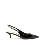 Gucci Nero Patentläder Slingback Klackar Black, Dam