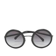 Chanel Vintage Pre-owned Acetat solglasgon Black, Dam