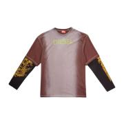 Diesel Dubbel Lagers T-Wesher Choklad T-Shirt Multicolor, Herr