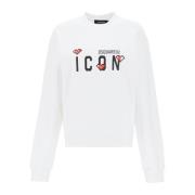 Dsquared2 Icon Game Lover Sweatshirt White, Dam