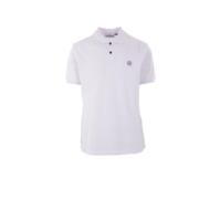 Stone Island Vit Polo T-shirt med Logopatch White, Herr