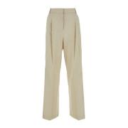 Calvin Klein Vida Ben Bomullsblandning Byxor Beige, Dam