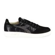Diadora Svart Tyg Sneaker med Swarovski Kristallinsatser Black, Dam