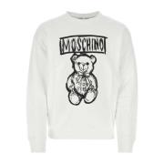 Moschino Vit bomulls sweatshirt White, Herr