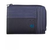 Piquadro Blå läderplånbok med RFID-blockerare Blue, Herr