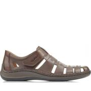 Rieker Bruna Läder Herr Platta Sandaler Brown, Herr