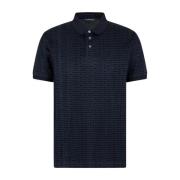 Emporio Armani Navy Blue Logo Polo Shirt Short Sleeve Blue, Herr