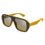 Gucci Stiliga solglasögon i grått gult Gray, Unisex