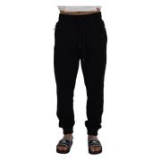 Dolce & Gabbana Svarta Bomulls Joggingbyxor Black, Herr