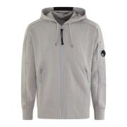 C.p. Company Hooded Open Sweatshirts för män Gray, Herr