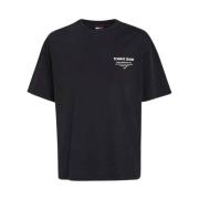Tommy Jeans Svart Bomull Logo Print T-shirt Black, Herr