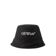 Off White Bomull Bucket Hat Svart/Vit Black, Dam