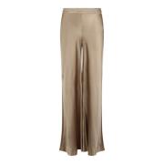 Alberta Ferretti Satin Flared Byxor Beige, Dam