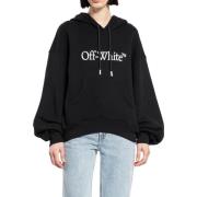 Off White Bokig Logotyp Svart Hoodie Black, Dam