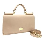 Dolce & Gabbana Pre-owned Pre-owned Laeder handvskor Beige, Dam