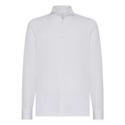 Boggi Milano Slim Fit Polotröja i Filo Di Scozia Pique White, Herr