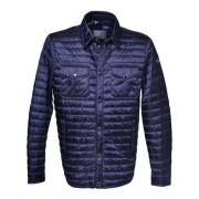 Baldinini Down jacket in navy blue nylon Blue, Herr