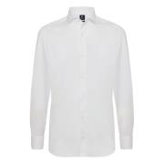 Boggi Milano Regular Fit Vit Pinpoint Bomullsskjorta White, Herr