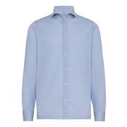 Boggi Milano Slim Fit Polo Shirt i Filo Di Scozia Pique Blue, Herr